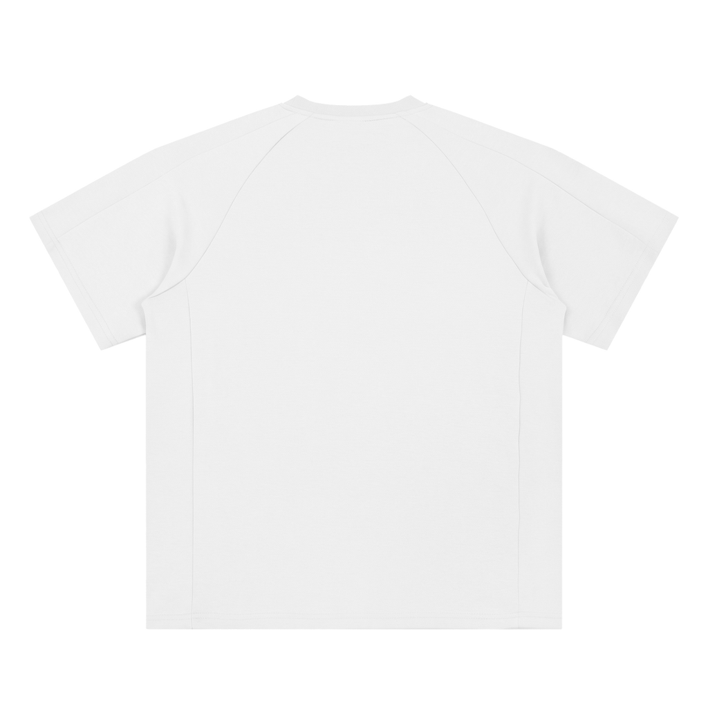MIROLYUB Unisex Oversized Paneled Raglan T-Shirt — White — back view