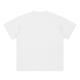 MIROLYUB Unisex Oversized Paneled Raglan T-Shirt — White — back view