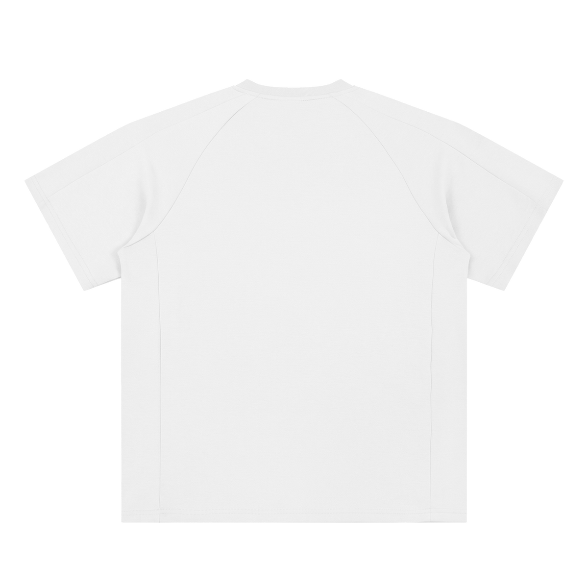 MIROLYUB Unisex Oversized Paneled Raglan T-Shirt — White — back view