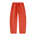MIROLYUB Arc Vintage-Wash Barrel Fleece Pants in Washed Red, front view.