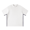 MIROLYUB Unisex Colorblock Crewneck T-Shirt — White, front view