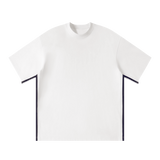 MIROLYUB Unisex Colorblock Crewneck T-Shirt — White, front view