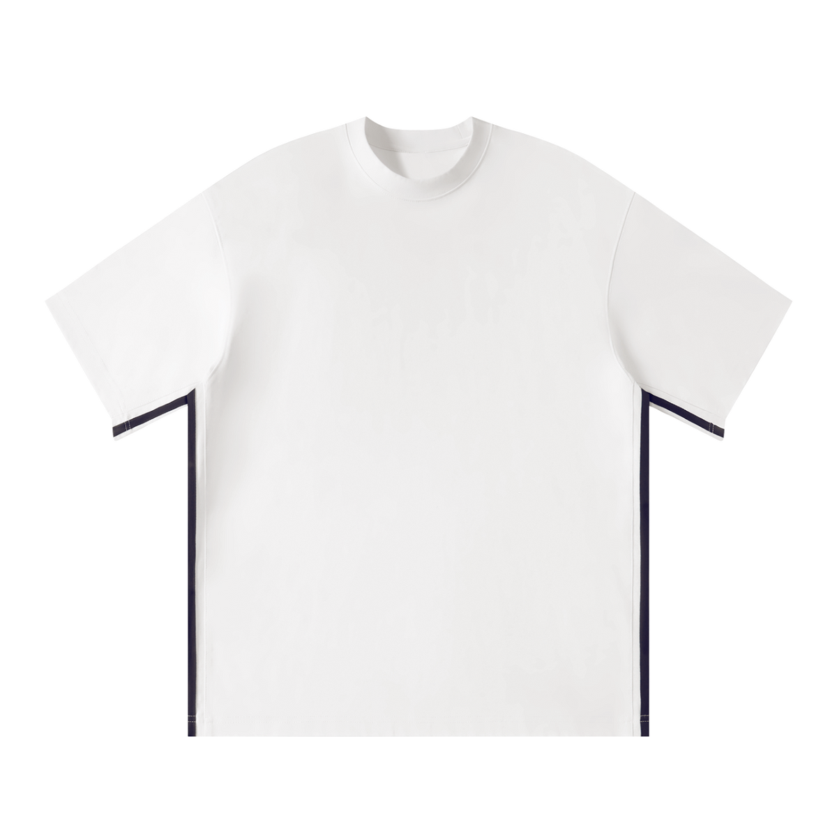 MIROLYUB Unisex Colorblock Crewneck T-Shirt — White, front view
