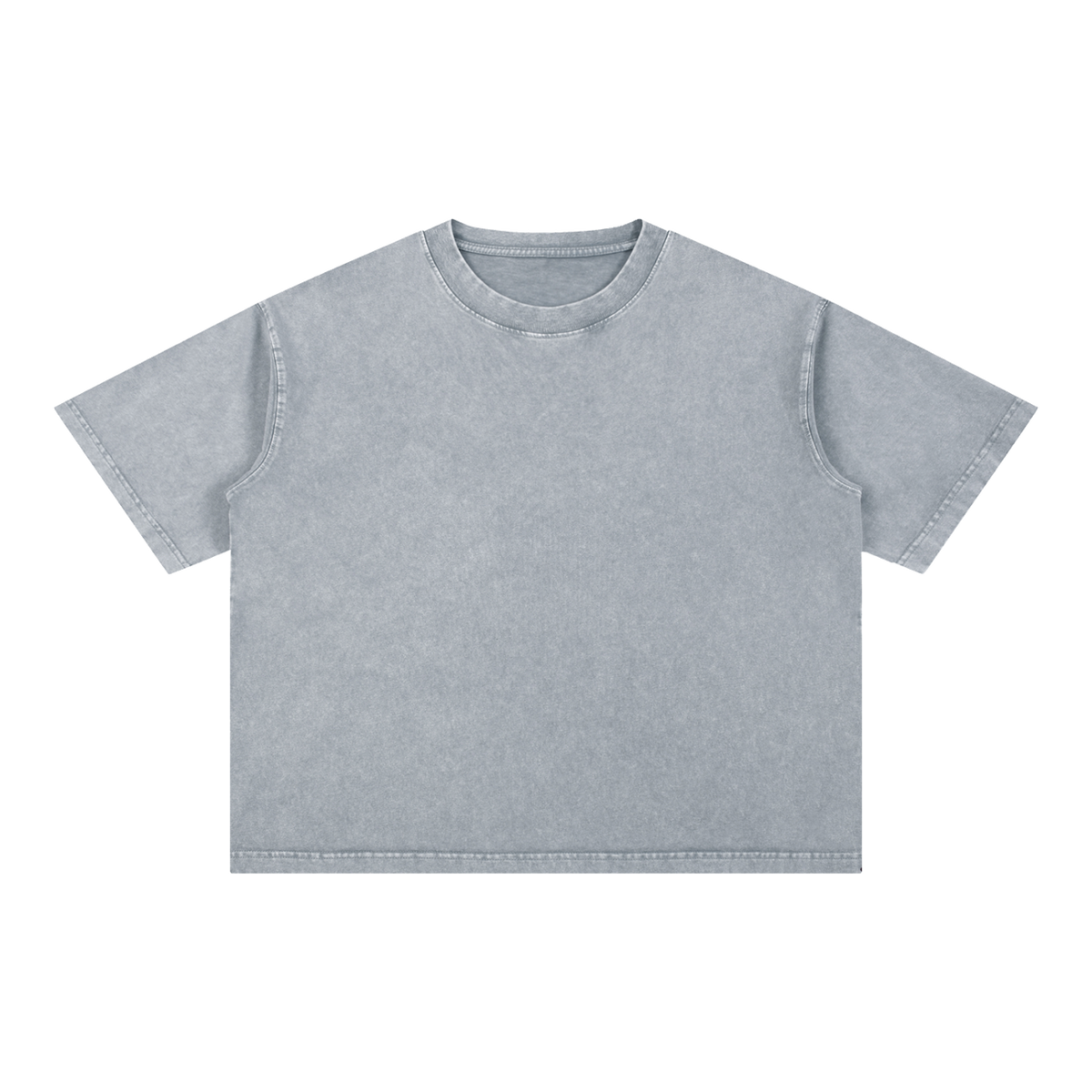 MIROLYUB Stratum Mineral-Wash Boxy Tee in Light Gray, front view