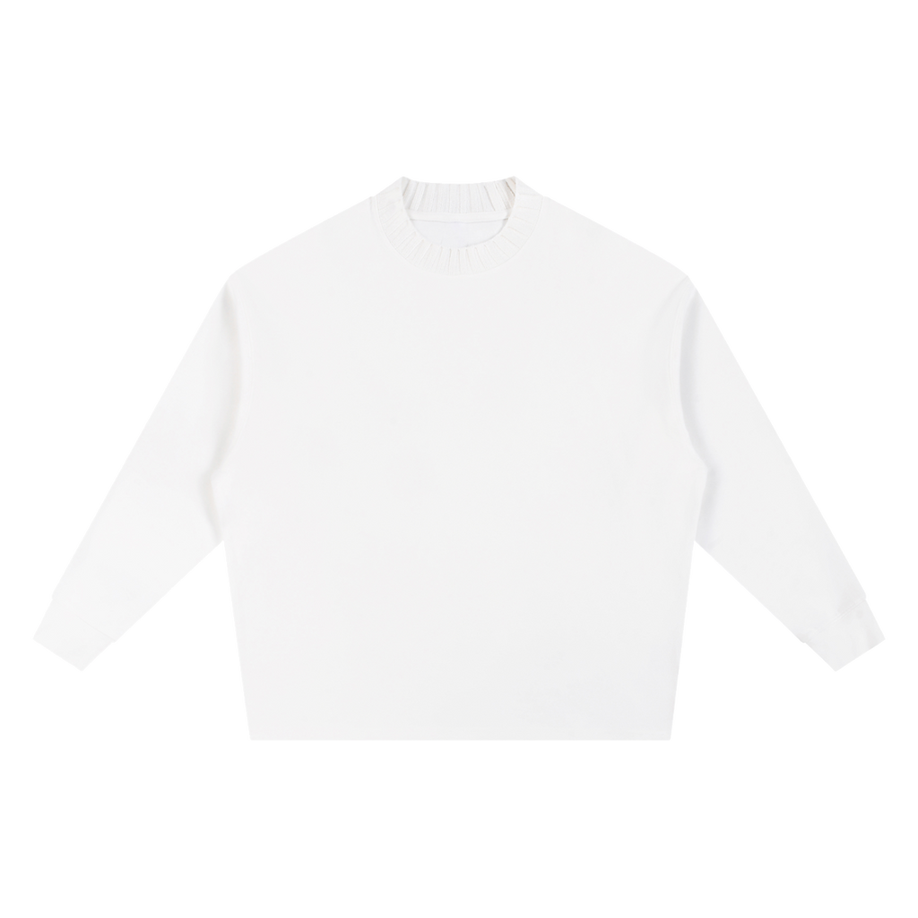 MIROLYUB Repose oversized cotton-blend sweatshirt in White, front view.