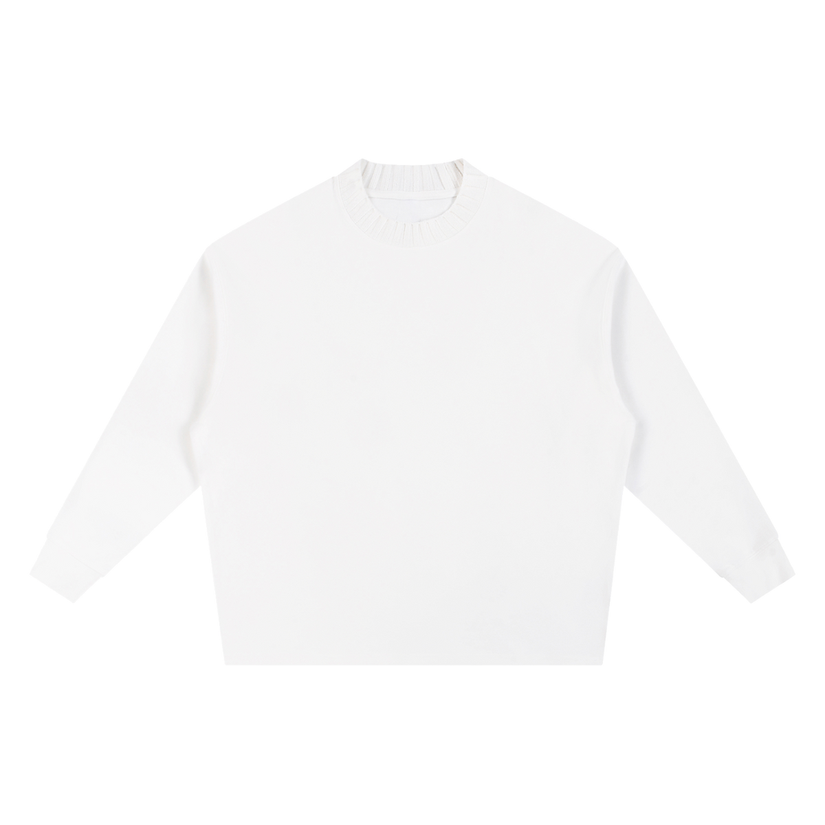 MIROLYUB Repose oversized cotton-blend sweatshirt in White, front view.