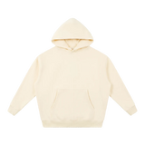 MIROLYUB Loft Boxy Fleece Hoodie in Apricot, front view.