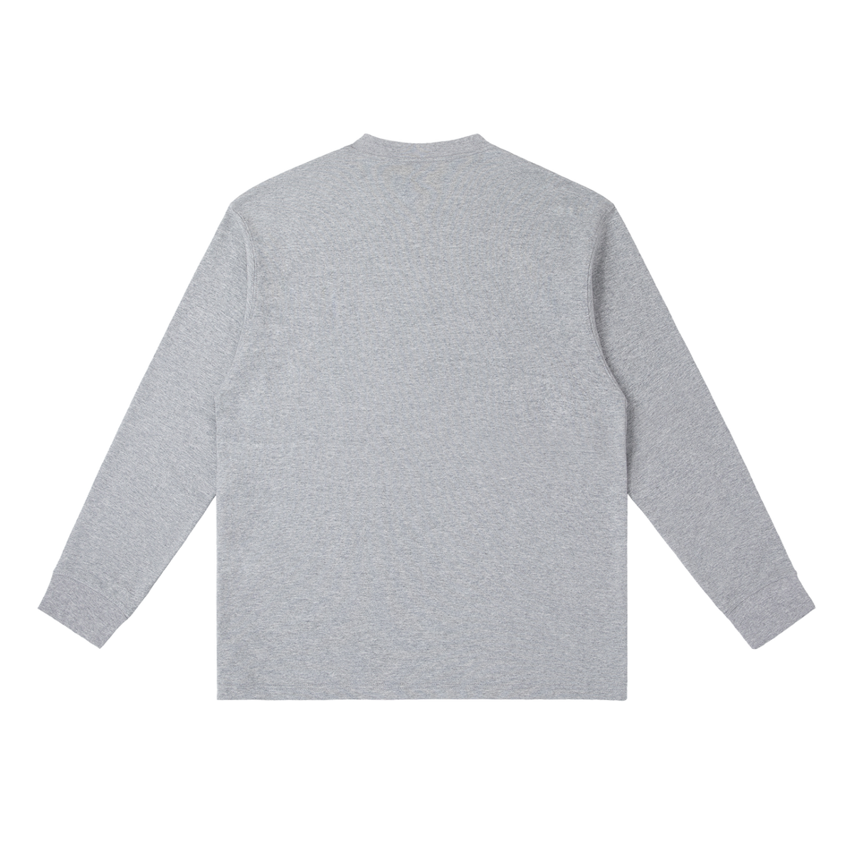 MIROLYUB Continuum cotton-blend long sleeve in Flower Gray, back view.