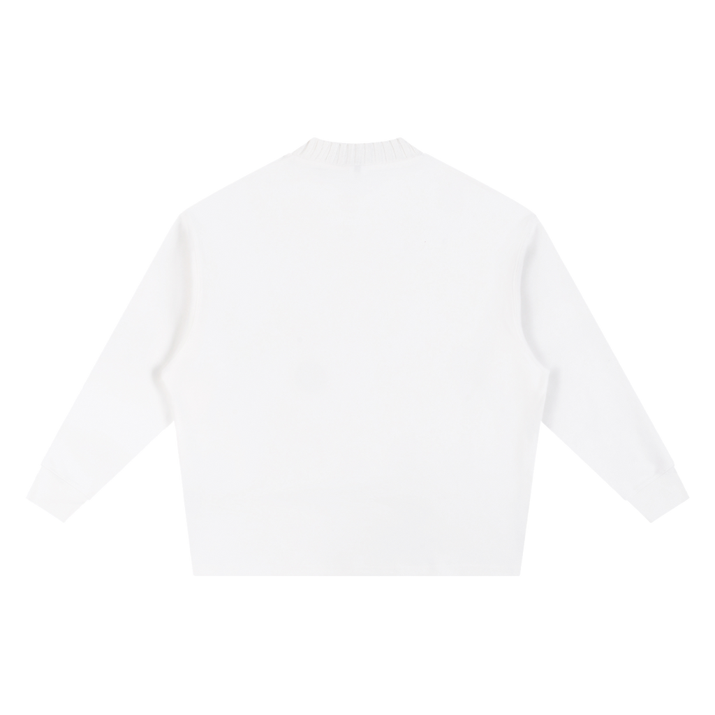 MIROLYUB Repose oversized cotton-blend sweatshirt in White, back view.