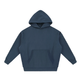 MIROLYUB Loft Boxy Fleece Hoodie in Navy Blue, front view.