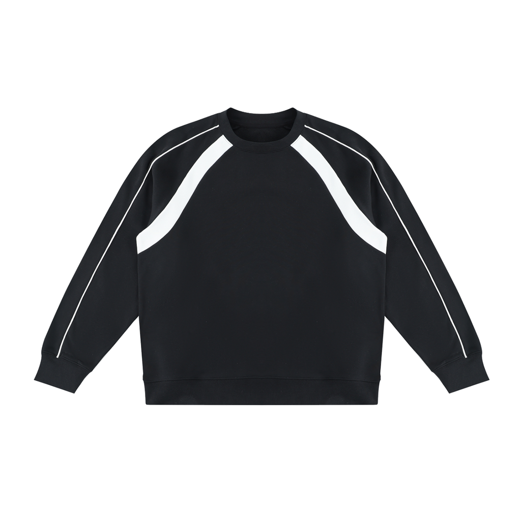 MIROLYUB Intersect Colour-Block Sweatshirt in Black with White, front view