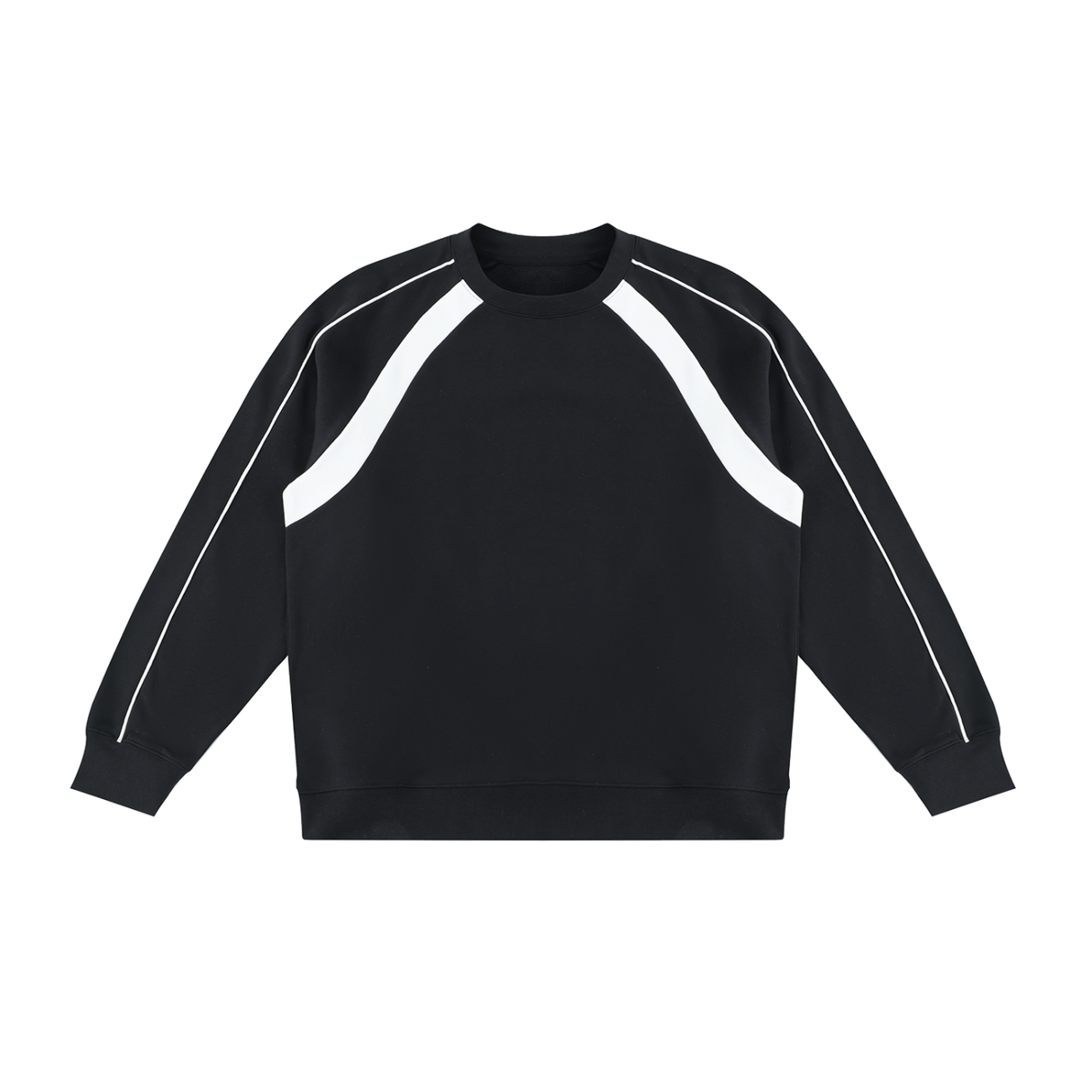 MIROLYUB Intersect Colour-Block Sweatshirt in Black with White, front view