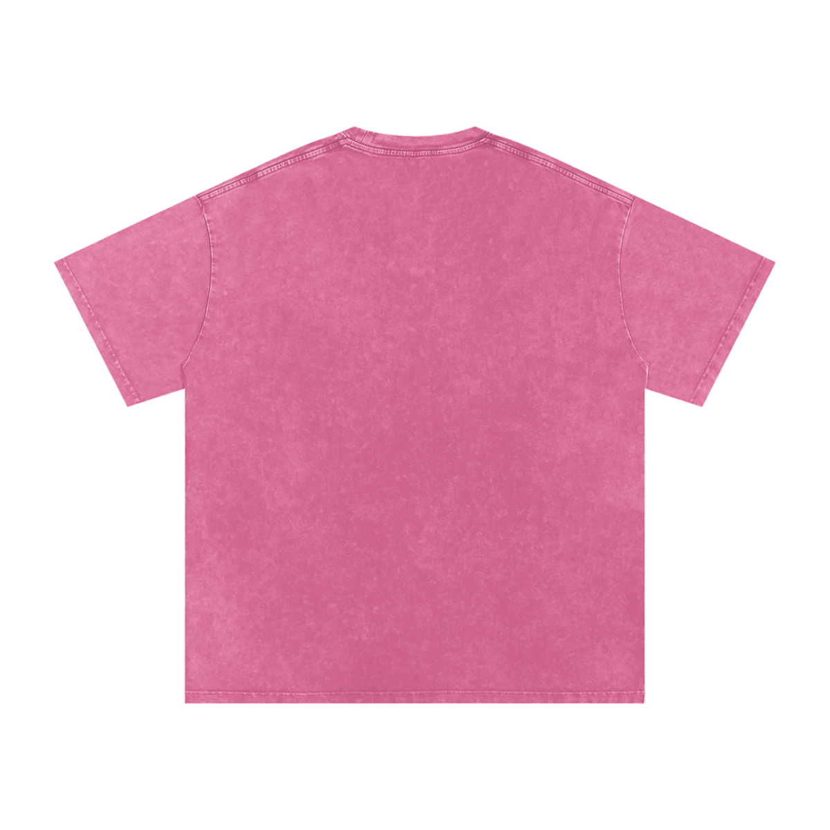 MIROLYUB Afterglow Snow-Wash Oversized Tee in Rose Red, back view.