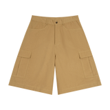 MIROLYUB Outpost woven cargo shorts in Brown, front view.