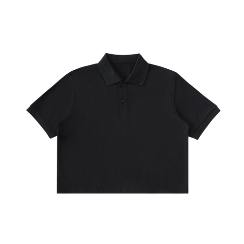 Counterpoint — Cropped Polo / Core — Black, front view
