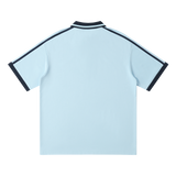MIROLYUB Traction contrast-piping polo in Sky Blue — back view