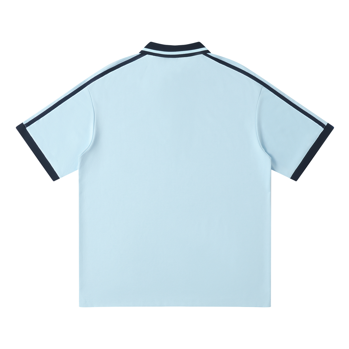 MIROLYUB Traction contrast-piping polo in Sky Blue — back view
