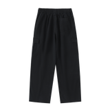 Traverse — Cotton Drawstring Cargo Pants / Carbon — Black, back view