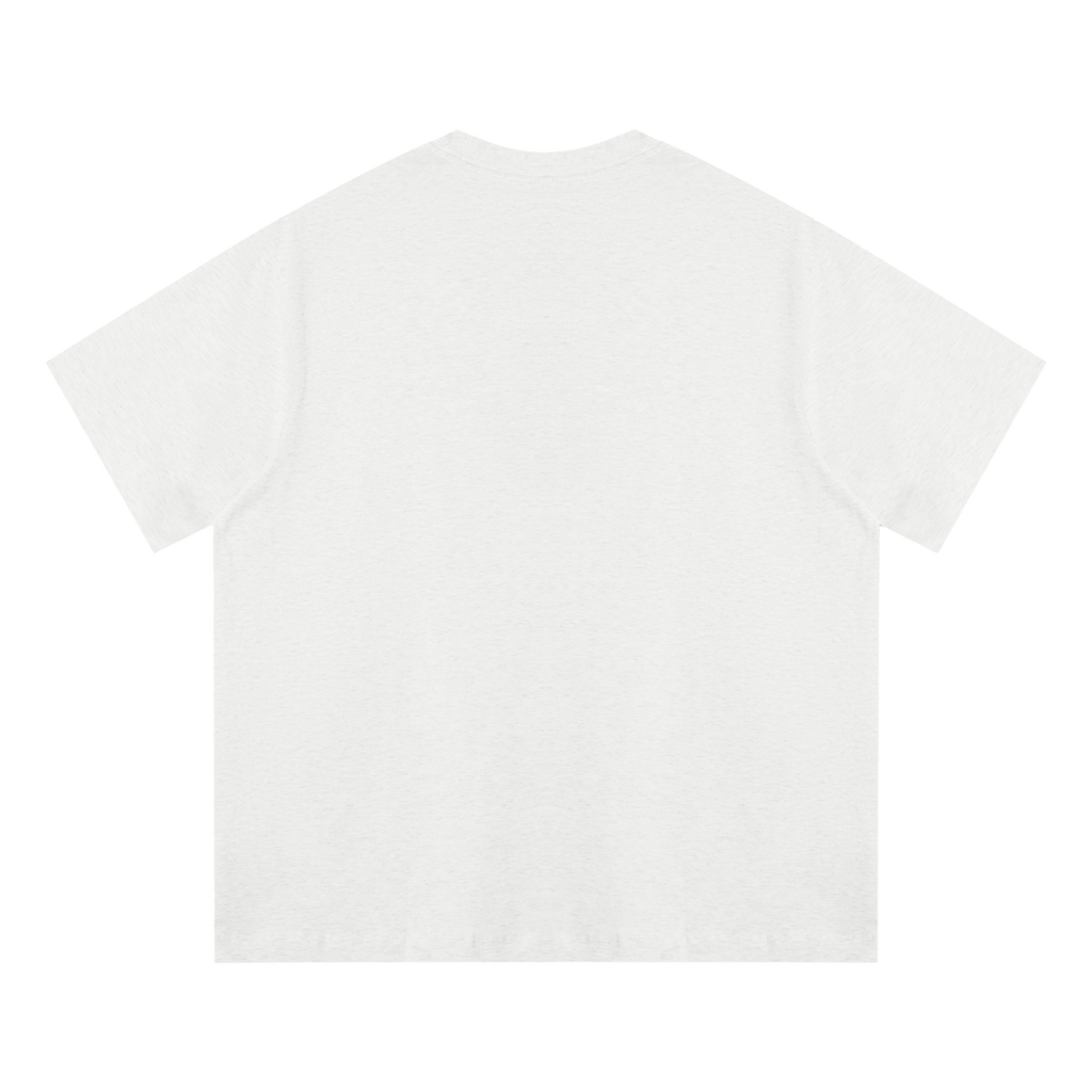 MIROLYUB Driftline Cotton Tee in Oat Gray, back view