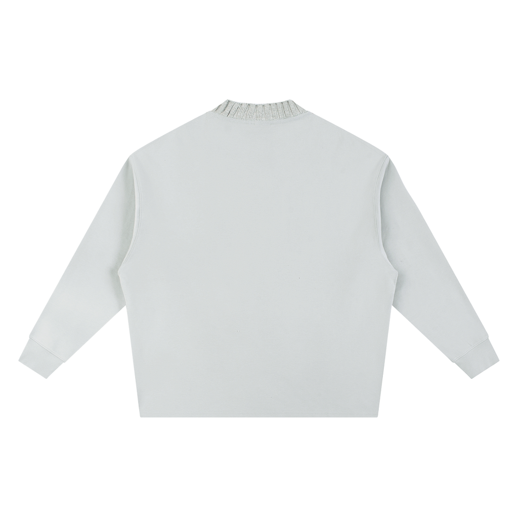 MIROLYUB Repose oversized cotton-blend sweatshirt in Light Gray, back view.