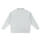 MIROLYUB Repose oversized cotton-blend sweatshirt in Light Gray, back view.