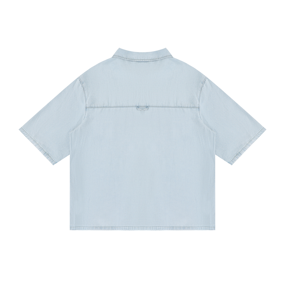 Undercurrent lyocell short-sleeve shirt in Light Blue, back view