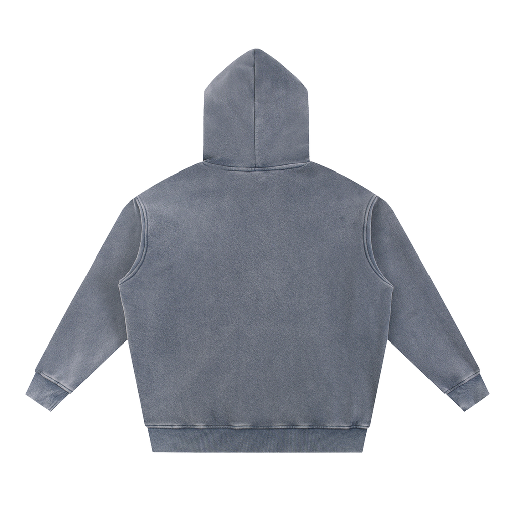 MIROLYUB Frostline Snow-Wash Hoodie in Royal Blue, back view