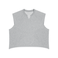 MIROLYUB Ravel raw-hem boxy tank in Flower Gray, front view.