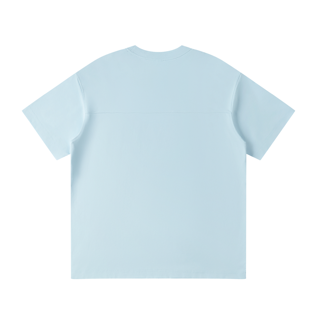MIROLYUB Unisex Raglan Sleeve T-Shirt — Sky Blue — back view