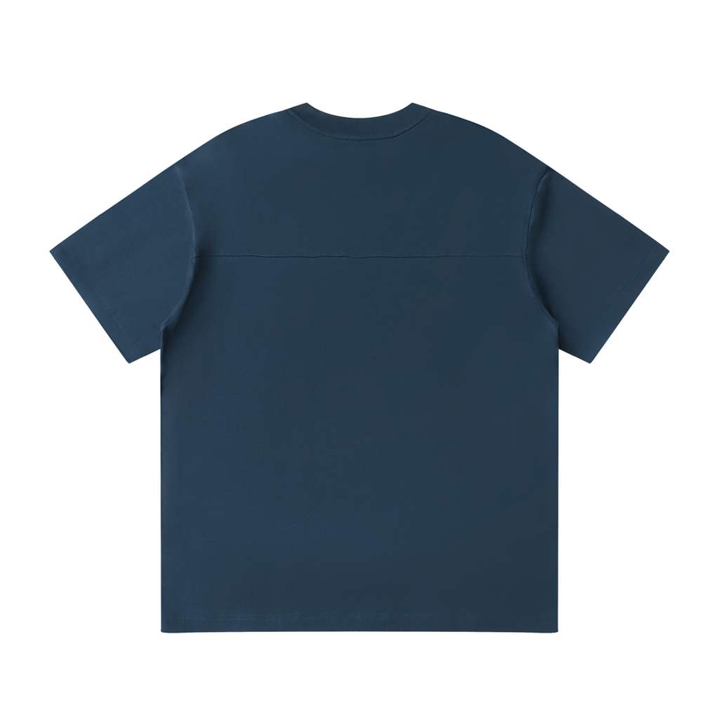 MIROLYUB Unisex Raglan Sleeve T-Shirt — Navy Blue — back view