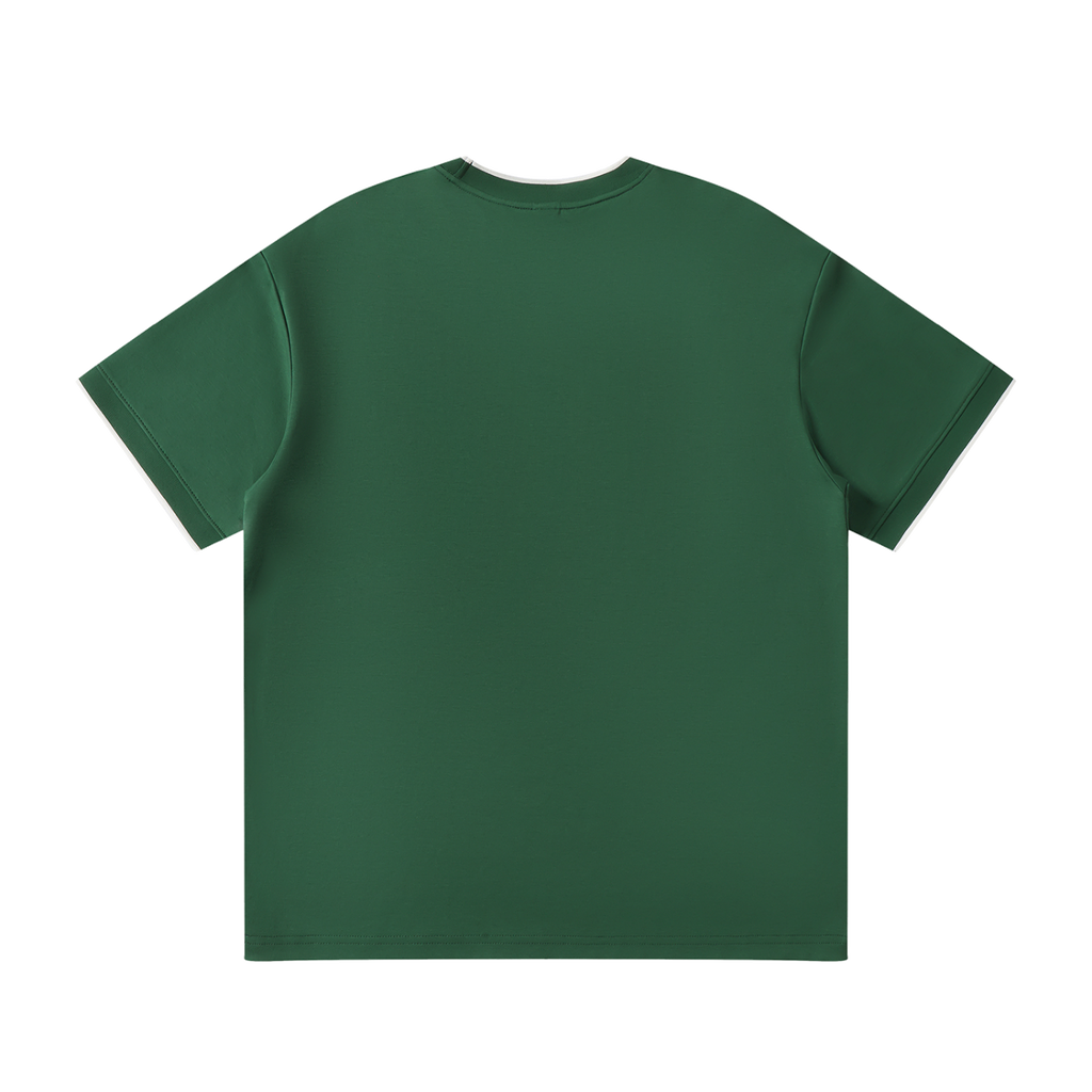MIROLYUB Routine Cotton-Nylon Tee in Dark Green, back view
