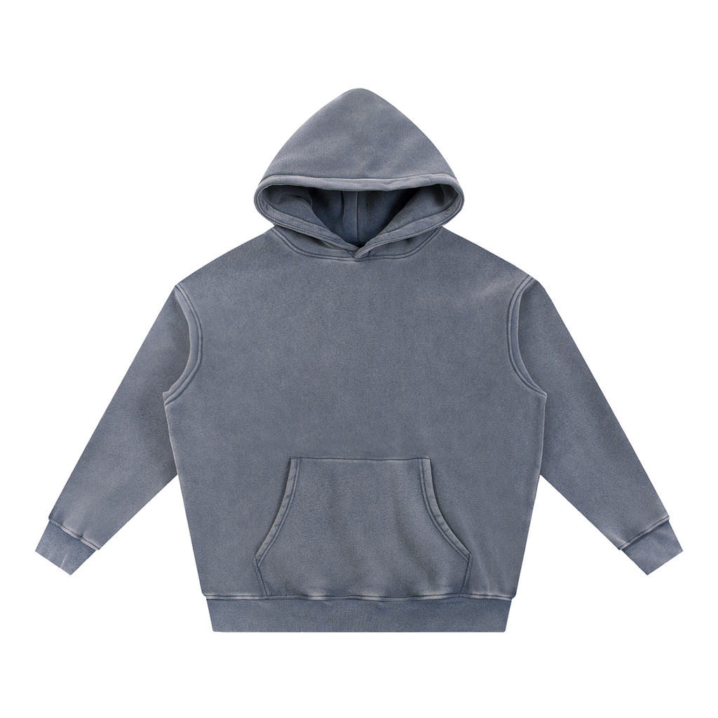 MIROLYUB Frostline Snow-Wash Hoodie in Royal Blue, front view