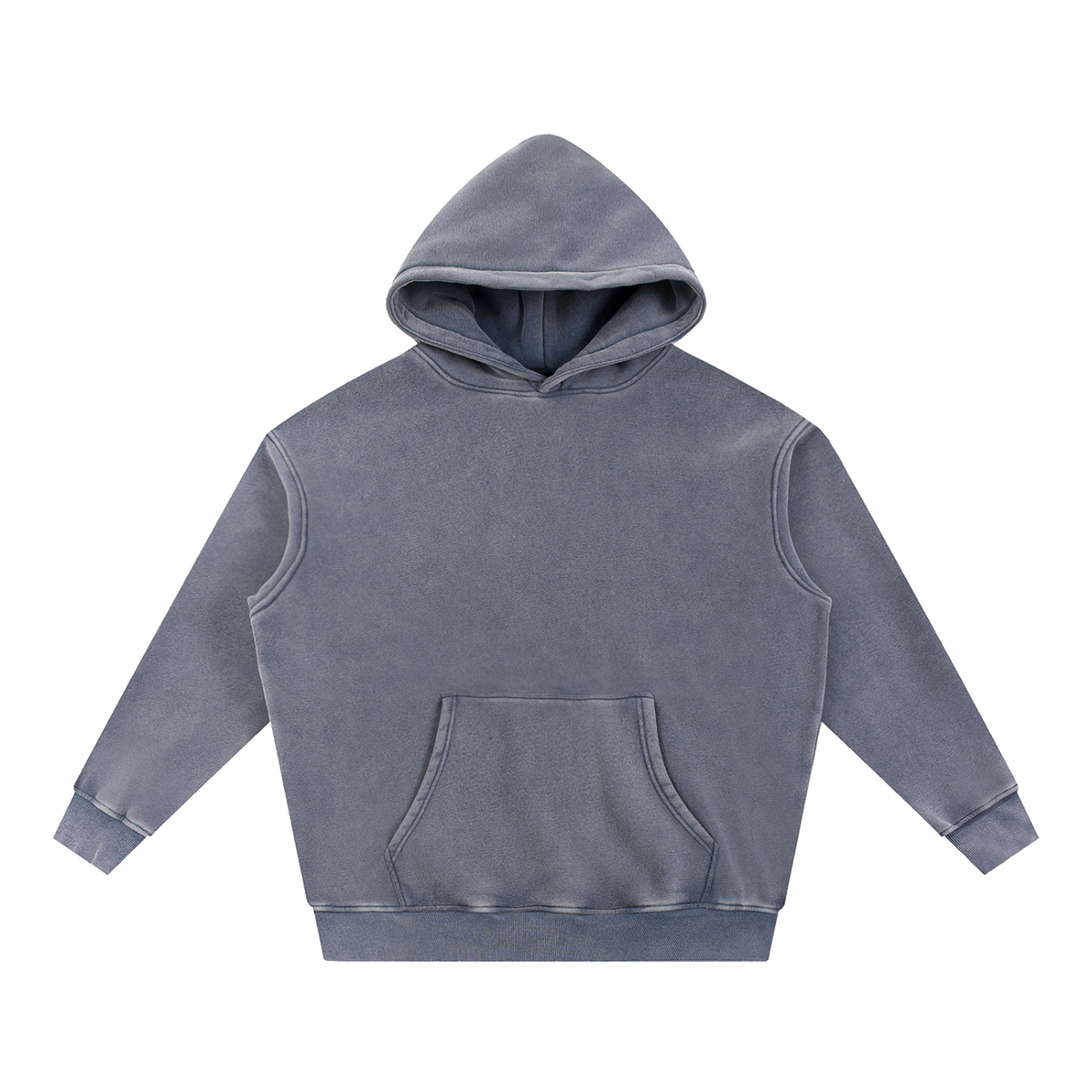 MIROLYUB Frostline Snow-Wash Hoodie in Royal Blue, front view