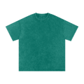 MIROLYUB Afterglow Snow-Wash Oversized Tee in Dark Green, front view.