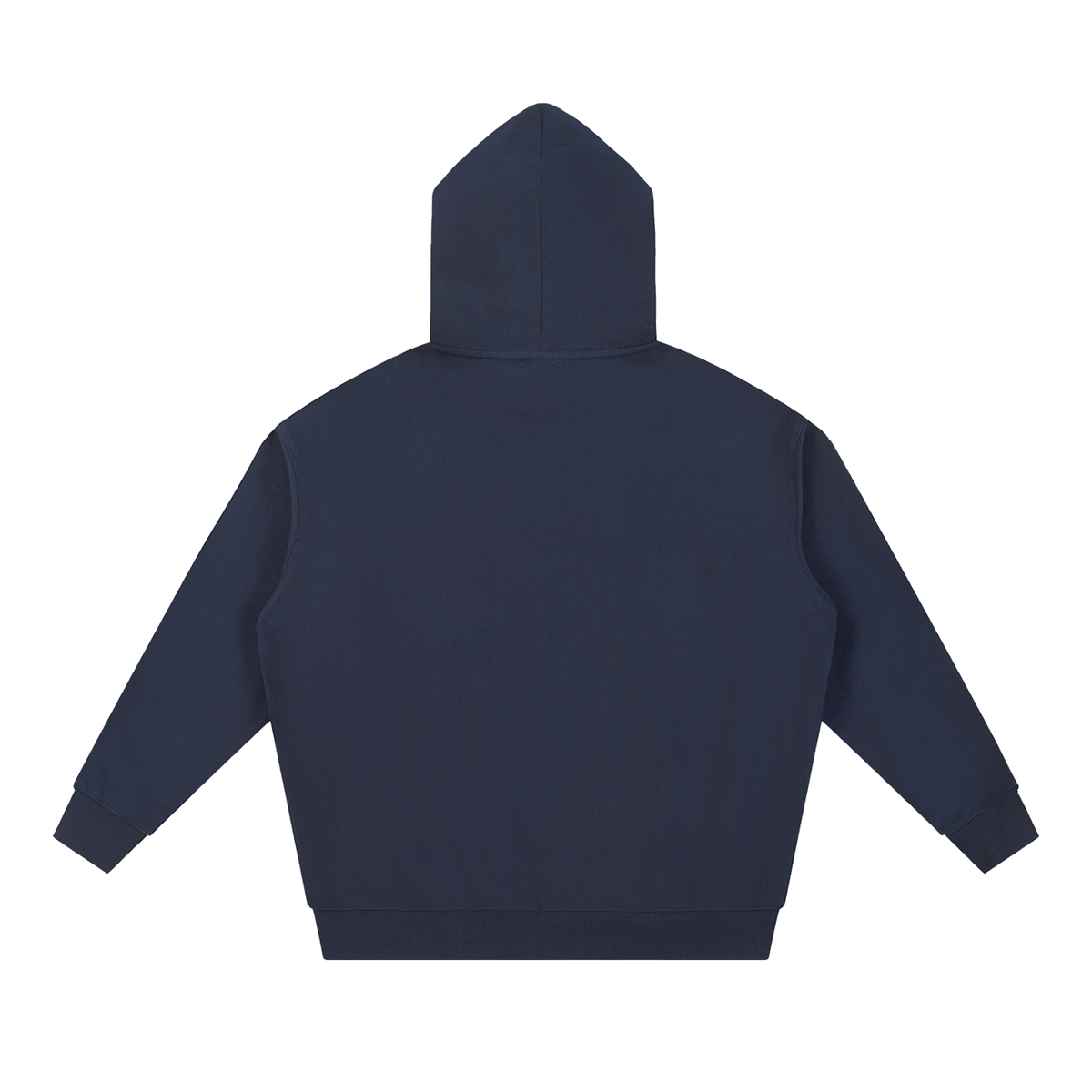 Essential Heavyweight Hoodie — Navy Blue, back view