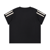 MIROLYUB Pennant twin-stripe cropped tee in Black — back view