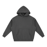 MIROLYUB Loft Boxy Fleece Hoodie in Dark Gray, front view.