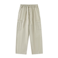 Traverse — Cotton Drawstring Cargo Pants / Chalk — Light Gray, front view