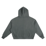 MIROLYUB plateau boxy cotton hoodie in Gray, back view