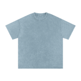 MIROLYUB Afterglow Snow-Wash Oversized Tee in Blue Jeans, front view.