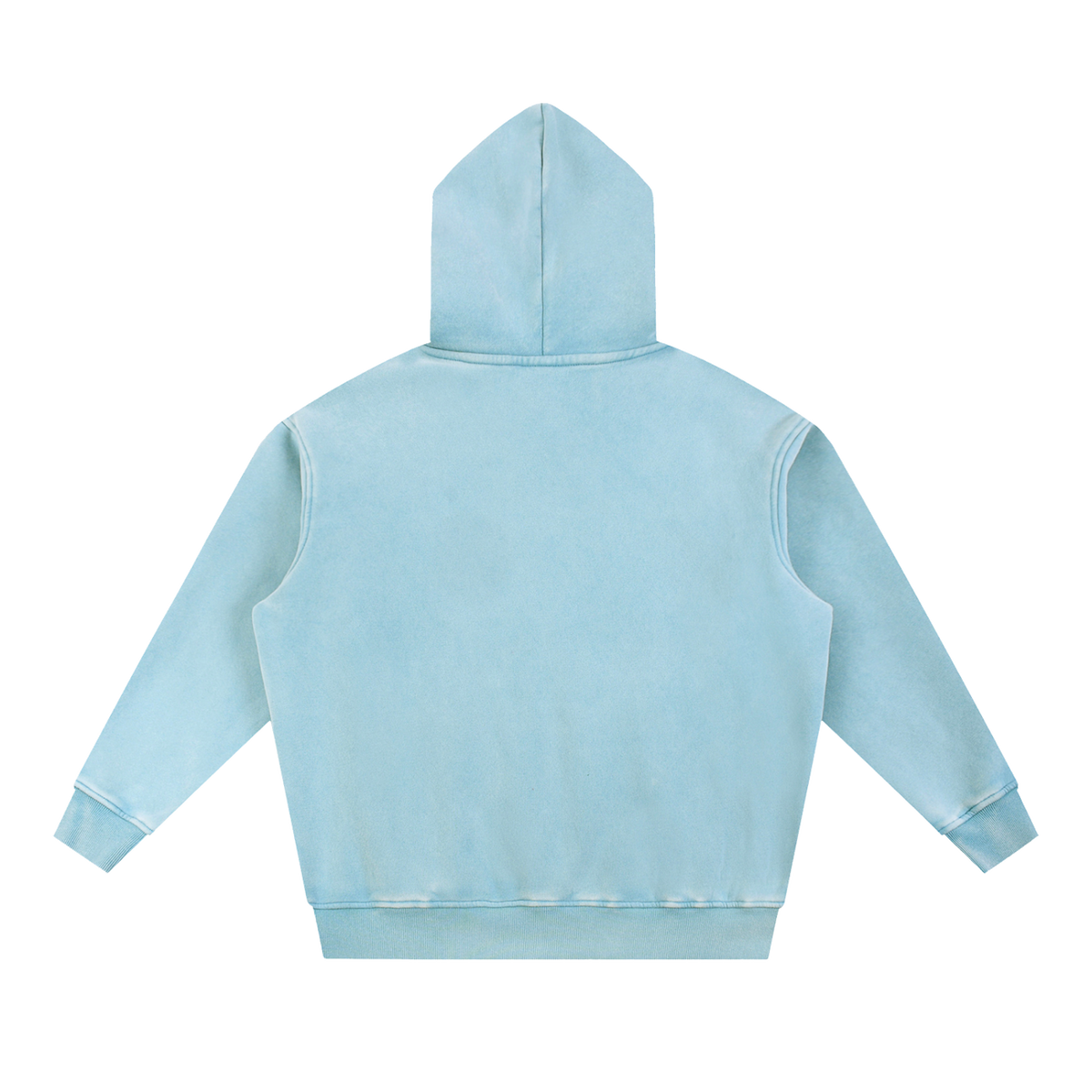 MIROLYUB Frostline Snow-Wash Hoodie in Lake blue, back view