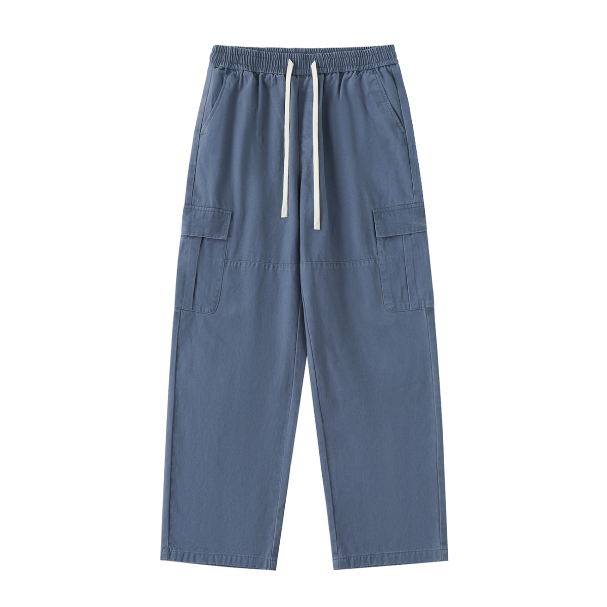 Traverse — Cotton Drawstring Cargo Pants / Blue Hour — Haze Blue, front view