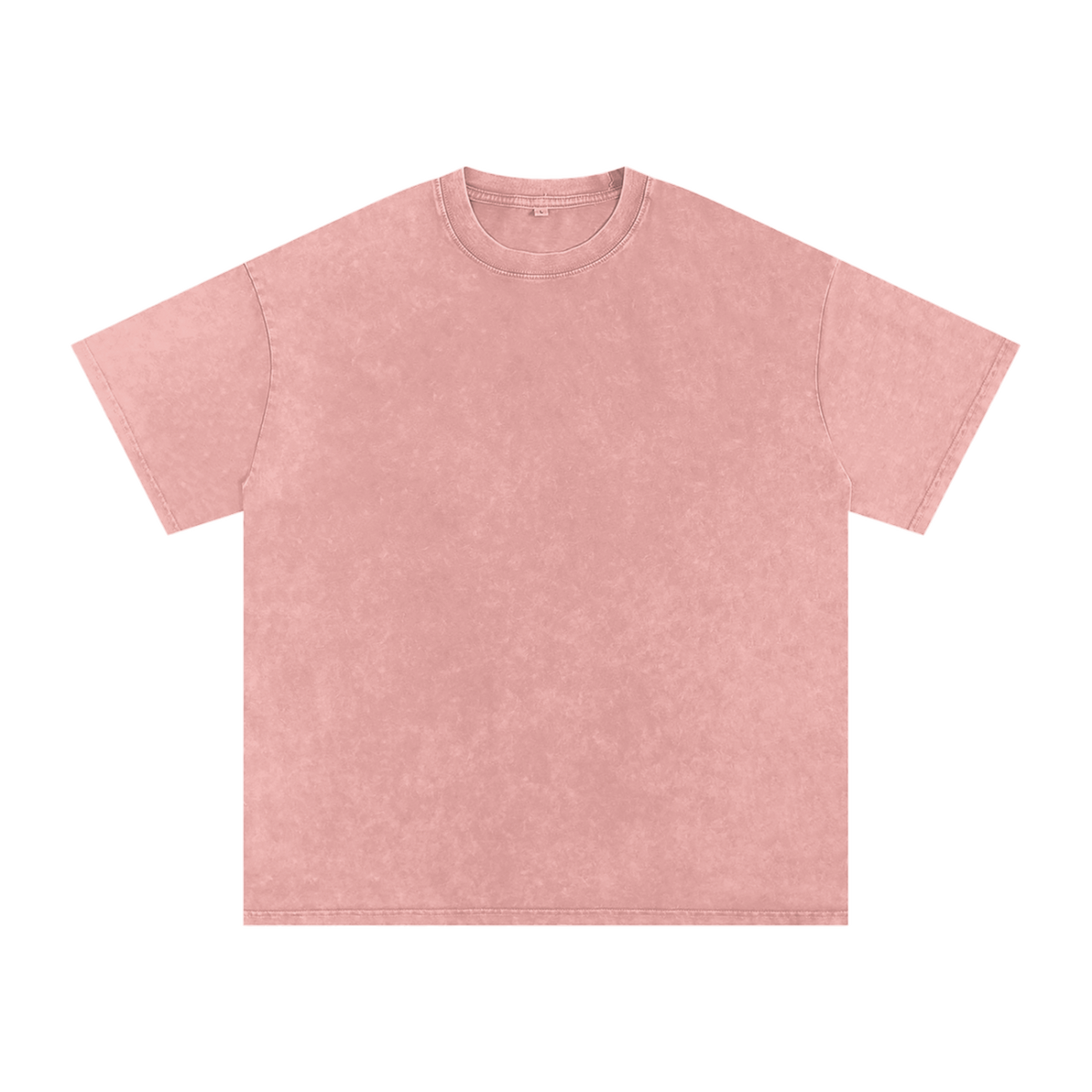MIROLYUB Afterglow Snow-Wash Oversized Tee in Light Pink, front view.