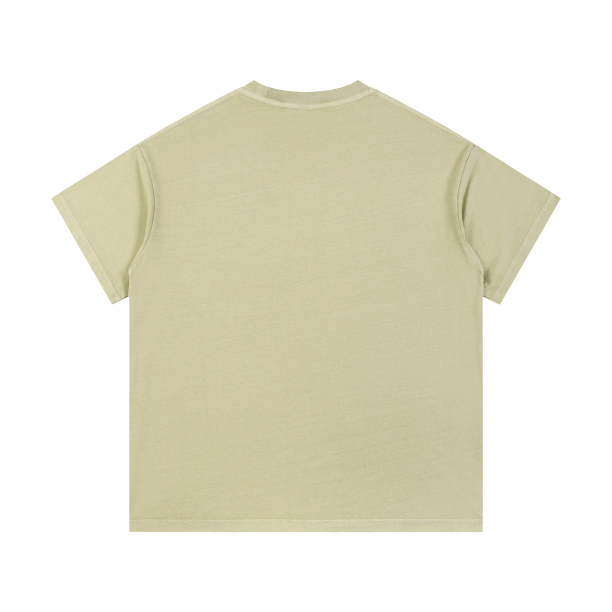MIROLYUB Palimpsest vintage-wash cotton tee in Bean Green, back view