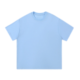 Still Heavy Cotton Tee in Blue, front view — MIROLYUB Essentials