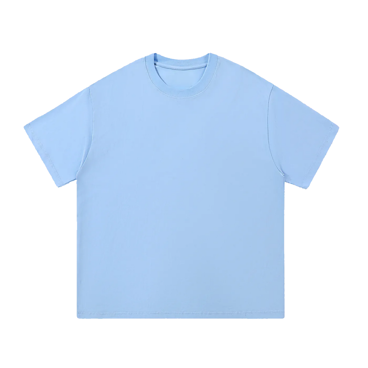 Still Heavy Cotton Tee in Blue, front view — MIROLYUB Essentials