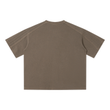 MIROLYUB Unisex Vintage Wash Boxy T-Shirt — Khaki — back view