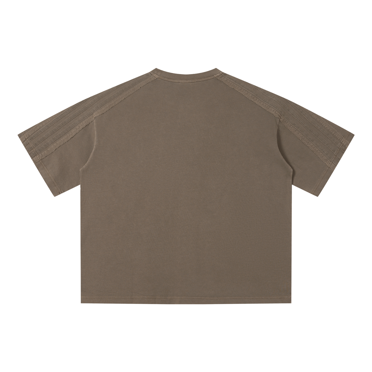 MIROLYUB Unisex Vintage Wash Boxy T-Shirt — Khaki — back view