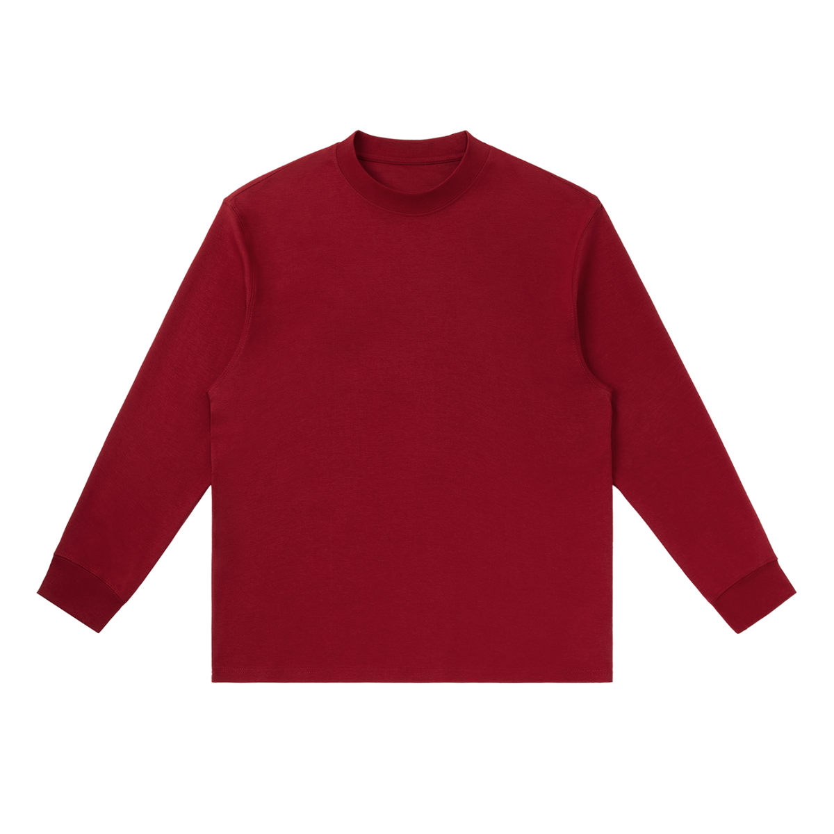 MIROLYUB Continuum cotton-blend long sleeve in Wine Red, front view.