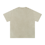 MIROLYUB Afterglow snow-wash oversized cotton tee in Khaki Ash, back view